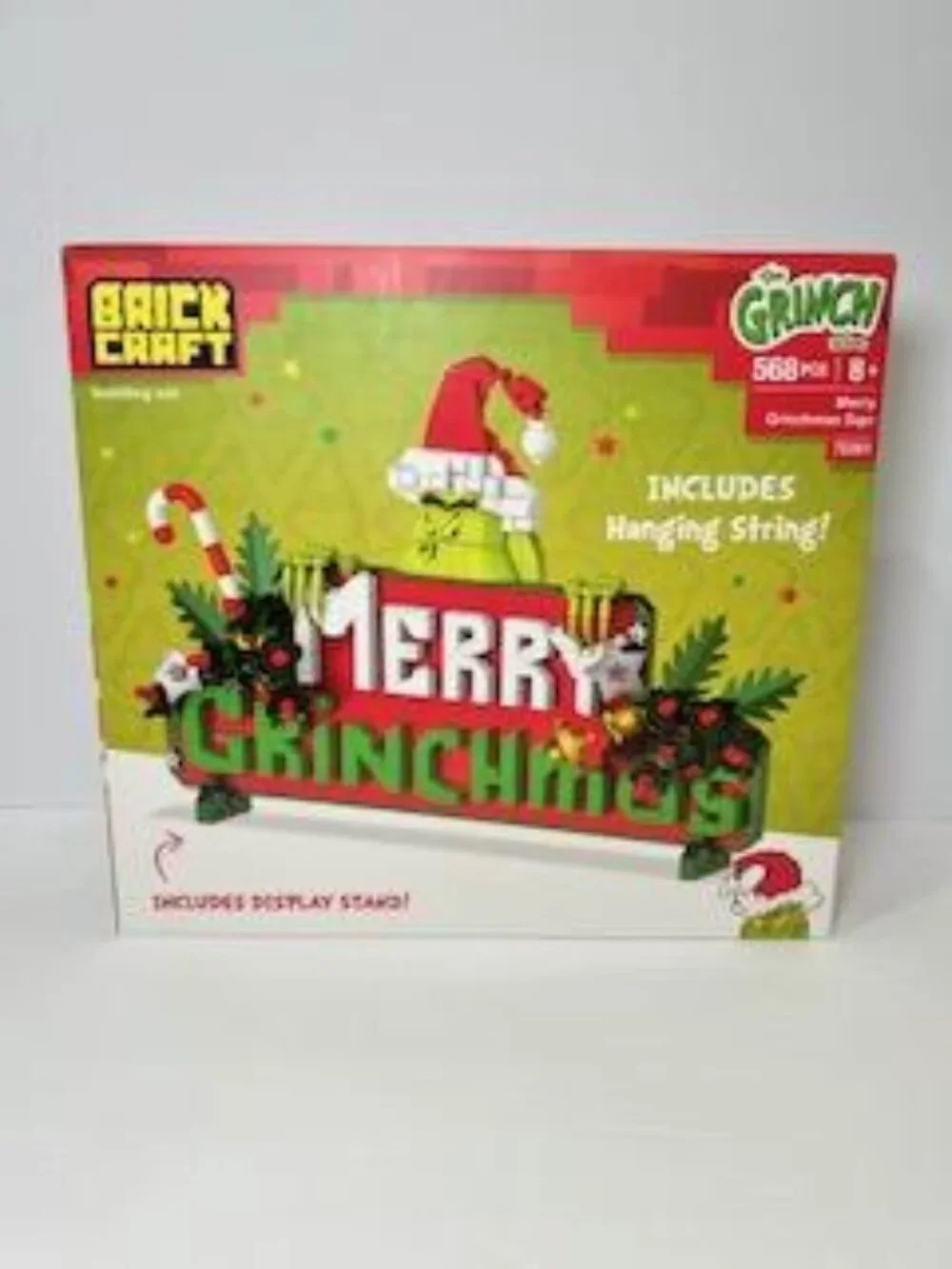 Brickcraft The Grinch Merry Grinchmas Sign Brick Building Kit Christmas Holiday